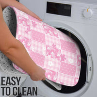 Pink Palaka Japanese Patterns Bathroom Set Koi Fish Asanoha Sakura Patchwork Stylized - Polynesian Pride