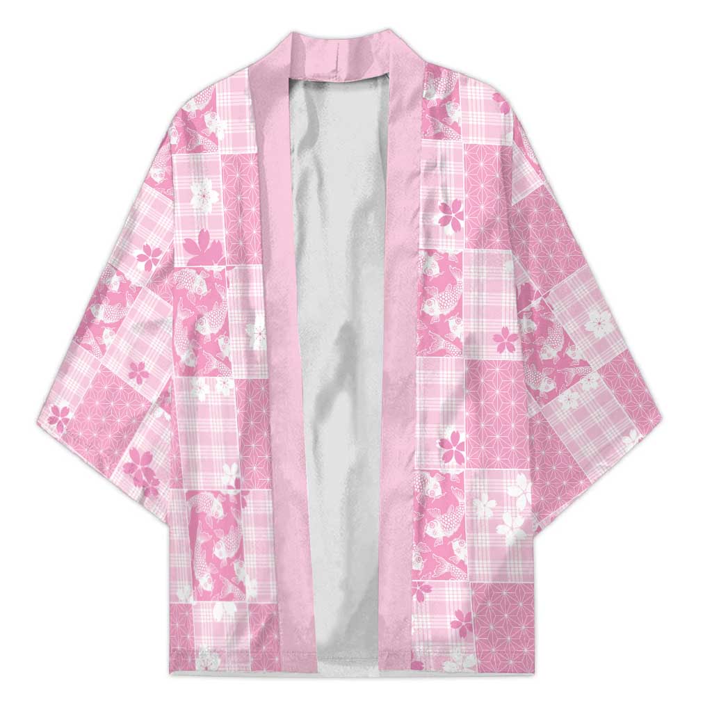 Pink Palaka Japanese Patterns Kimono Koi Fish Asanoha Sakura Patchwork Stylized - Polynesian Pride