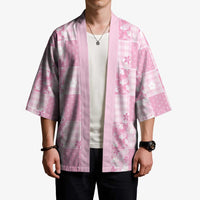 Pink Palaka Japanese Patterns Kimono Koi Fish Asanoha Sakura Patchwork Stylized - Polynesian Pride