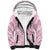 Pink Palaka Japanese Patterns Sherpa Hoodie Koi Fish Asanoha Sakura Patchwork Stylized - Polynesian Pride