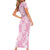 Pink Palaka Japanese Patterns Short Sleeve Bodycon Dress Koi Fish Asanoha Sakura Patchwork Stylized - Polynesian Pride