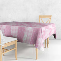 Pink Palaka Japanese Patterns Tablecloth Koi Fish Asanoha Sakura Patchwork Stylized - Polynesian Pride