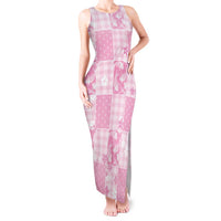 Pink Palaka Japanese Patterns Tank Maxi Dress Koi Fish Asanoha Sakura Patchwork Stylized - Polynesian Pride