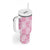 Pink Palaka Japanese Patterns Tumbler With Handle Koi Fish Asanoha Sakura Patchwork Stylized - Polynesian Pride