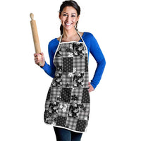Black Palaka Japanese Patterns Apron Koi Fish Asanoha Sakura Patchwork Stylized - Polynesian Pride
