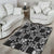 Black Palaka Japanese Patterns Area Rug Koi Fish Asanoha Sakura Patchwork Stylized - Polynesian Pride