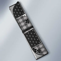 Black Palaka Japanese Patterns Auto Sun Shade Koi Fish Asanoha Sakura Patchwork Stylized - Polynesian Pride