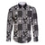 Black Palaka Japanese Patterns Family Matching Off Shoulder Maxi Dress and Hawaiian Shirt Koi Fish Asanoha Sakura Patchwork Stylized - Polynesian Pride