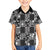Black Palaka Japanese Patterns Family Matching Off Shoulder Maxi Dress and Hawaiian Shirt Koi Fish Asanoha Sakura Patchwork Stylized - Polynesian Pride