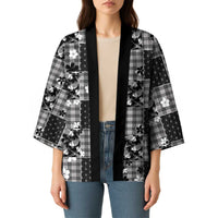 Black Palaka Japanese Patterns Kimono Koi Fish Asanoha Sakura Patchwork Stylized - Polynesian Pride