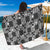 Black Palaka Japanese Patterns Sarong Koi Fish Asanoha Sakura Patchwork Stylized - Polynesian Pride