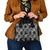 Black Palaka Japanese Patterns Shoulder Handbag Koi Fish Asanoha Sakura Patchwork Stylized - Polynesian Pride