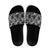 Black Palaka Japanese Patterns Slide Sandals Koi Fish Asanoha Sakura Patchwork Stylized - Polynesian Pride