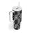 Black Palaka Japanese Patterns Tumbler With Handle Koi Fish Asanoha Sakura Patchwork Stylized - Polynesian Pride