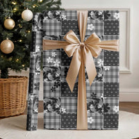 Black Palaka Japanese Patterns Wrapping Paper Koi Fish Asanoha Sakura Patchwork Stylized - Polynesian Pride