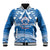Toa Samoa Rugby Custom Baseball Jacket Uso aso uma Samoan Pattern Blue - Polynesian Pride