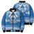 Toa Samoa Rugby Custom Bomber Puffer Jacket Uso aso uma Samoan Pattern Blue - Polynesian Pride