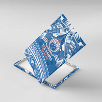 Toa Samoa Rugby Custom Canvas Wall Art Uso aso uma Samoan Pattern Blue - Polynesian Pride