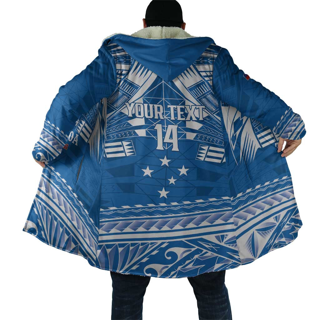 Toa Samoa Rugby Custom Cloak Uso aso uma Samoan Pattern Blue - Polynesian Pride