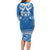Toa Samoa Rugby Custom Family Matching Long Sleeve Bodycon Dress and Hawaiian Shirt Uso aso uma Samoan Pattern Blue - Polynesian Pride