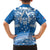 Toa Samoa Rugby Custom Family Matching Off Shoulder Maxi Dress and Hawaiian Shirt Uso aso uma Samoan Pattern Blue - Polynesian Pride