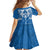 Toa Samoa Rugby Custom Family Matching Off Shoulder Maxi Dress and Hawaiian Shirt Uso aso uma Samoan Pattern Blue - Polynesian Pride