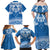 Toa Samoa Rugby Custom Family Matching Off Shoulder Maxi Dress and Hawaiian Shirt Uso aso uma Samoan Pattern Blue - Polynesian Pride
