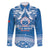 Toa Samoa Rugby Custom Family Matching Off Shoulder Maxi Dress and Hawaiian Shirt Uso aso uma Samoan Pattern Blue - Polynesian Pride