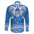 Toa Samoa Rugby Custom Family Matching Off Shoulder Maxi Dress and Hawaiian Shirt Uso aso uma Samoan Pattern Blue - Polynesian Pride