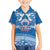 Toa Samoa Rugby Custom Family Matching Off Shoulder Maxi Dress and Hawaiian Shirt Uso aso uma Samoan Pattern Blue - Polynesian Pride