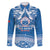 Toa Samoa Rugby Custom Family Matching Short Sleeve Bodycon Dress and Hawaiian Shirt Uso aso uma Samoan Pattern Blue - Polynesian Pride