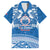 Toa Samoa Rugby Custom Family Matching Summer Maxi Dress and Hawaiian Shirt Uso aso uma Samoan Pattern Blue - Polynesian Pride