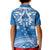 Toa Samoa Rugby Custom Kid Polo Shirt Uso aso uma Samoan Pattern Blue - Polynesian Pride