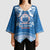 Toa Samoa Rugby Custom Kimono Sleeve Blouse Uso aso uma Samoan Pattern Blue - Polynesian Pride