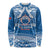 Toa Samoa Rugby Custom Long Sleeve Shirt Uso aso uma Samoan Pattern Blue - Polynesian Pride