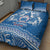 Toa Samoa Rugby Custom Quilt Bed Set Uso aso uma Samoan Pattern Blue - Polynesian Pride