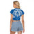 Toa Samoa Rugby Custom Raglan Cropped T Shirt Uso aso uma Samoan Pattern Blue - Polynesian Pride