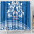 Toa Samoa Rugby Custom Shower Curtain Uso aso uma Samoan Pattern Blue - Polynesian Pride