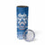 Toa Samoa Rugby Custom Skinny Tumbler Uso aso uma Samoan Pattern Blue - Polynesian Pride
