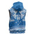 Toa Samoa Rugby Custom Sleeveless Zip Hoodie Uso aso uma Samoan Pattern Blue - Polynesian Pride