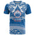 Toa Samoa Rugby Custom T Shirt Uso aso uma Samoan Pattern Blue - Polynesian Pride