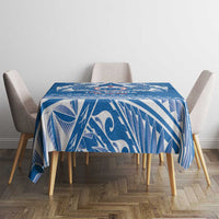 Toa Samoa Rugby Custom Tablecloth Uso aso uma Samoan Pattern Blue - Polynesian Pride