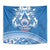Toa Samoa Rugby Custom Tapestry Uso aso uma Samoan Pattern Blue - Polynesian Pride