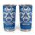 Toa Samoa Rugby Custom Tumbler Cup Uso aso uma Samoan Pattern Blue - Polynesian Pride