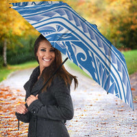 Toa Samoa Rugby Custom Umbrella Uso aso uma Samoan Pattern Blue - Polynesian Pride