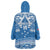 Toa Samoa Rugby Custom Wearable Blanket Hoodie Uso aso uma Samoan Pattern Blue - Polynesian Pride