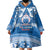 Toa Samoa Rugby Custom Wearable Blanket Hoodie Uso aso uma Samoan Pattern Blue - Polynesian Pride