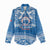 Toa Samoa Rugby Custom Women Casual Shirt Uso aso uma Samoan Pattern Blue - Polynesian Pride