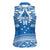 Toa Samoa Rugby Custom Women Sleeveless Polo Shirt Uso aso uma Samoan Pattern Blue - Polynesian Pride