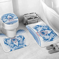 Toa Samoa Rugby Custom Bathroom Set Uso aso uma Samoan Pattern White - Polynesian Pride